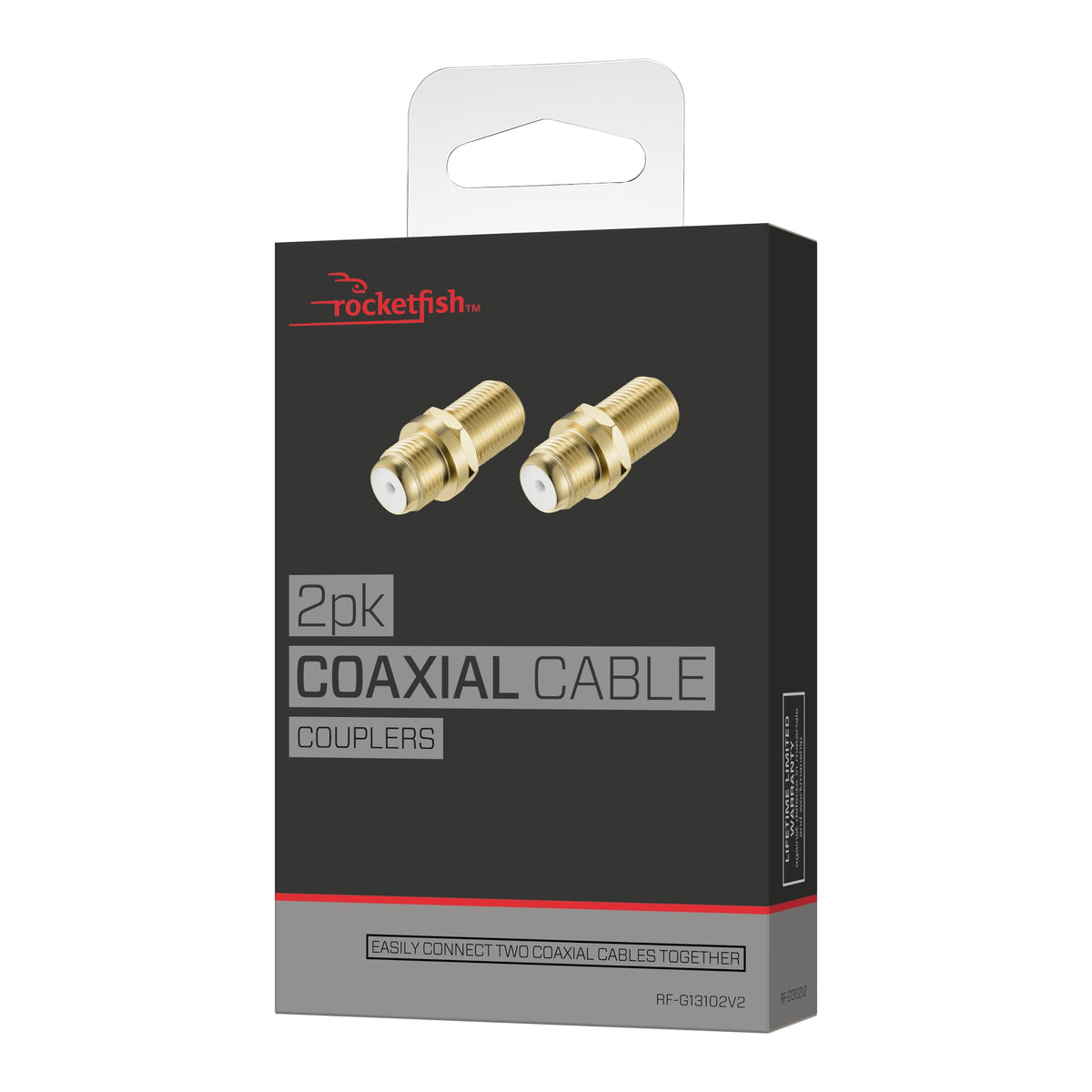 Rocketfish™ - Coaxial Cable Couplers (2 Pack) - Gold