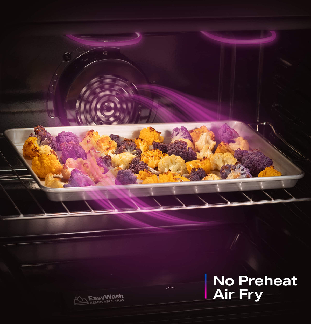 GE Profile - 30" Wide 5 Elements 5.3 Cu. Ft. Freestanding Electric Convection Range w/ Steam Clean, Air Fry, and EasyWash Oven Tray - Stainless Steel