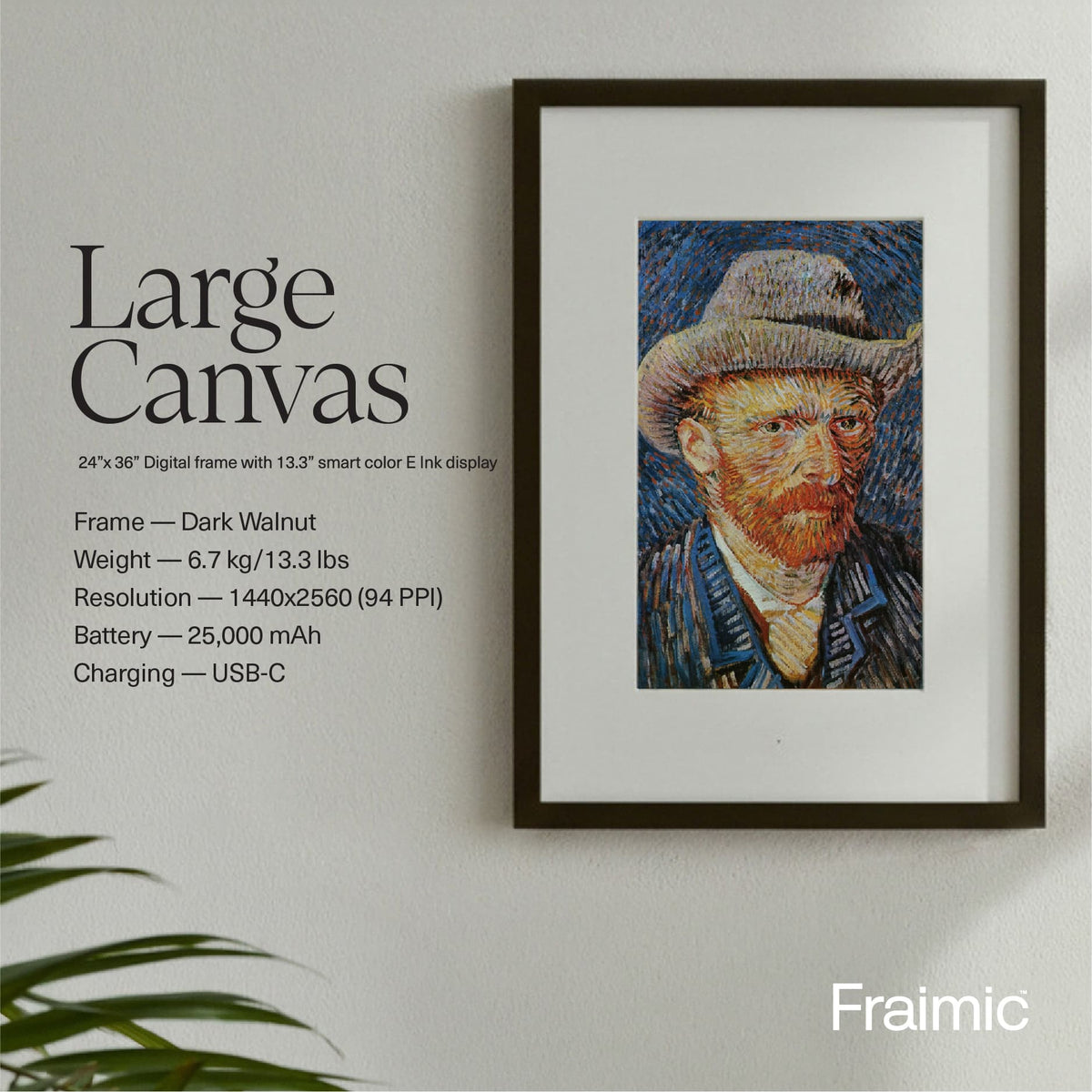 Fraimic - Large 31.5" Smart AI Digital Canvas Display and Frame