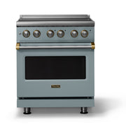 Viking - 30"W. Pro5S 4.7 Cu. Ft. Freestanding 4 Element Electric Convection Range - /Brushed Brass - November Sky