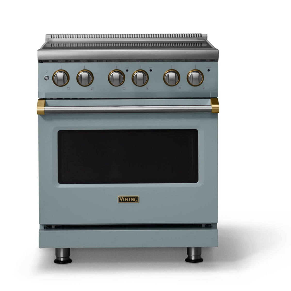 Viking - 30"W. Pro5S 4.7 Cu. Ft. Freestanding 4 Element Electric Convection Range - /Brushed Brass - November Sky