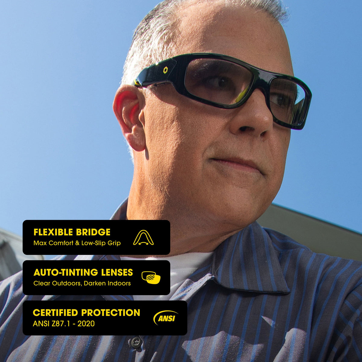 Armor Smart Safety Eyewear Powered by Lucyd - Black
