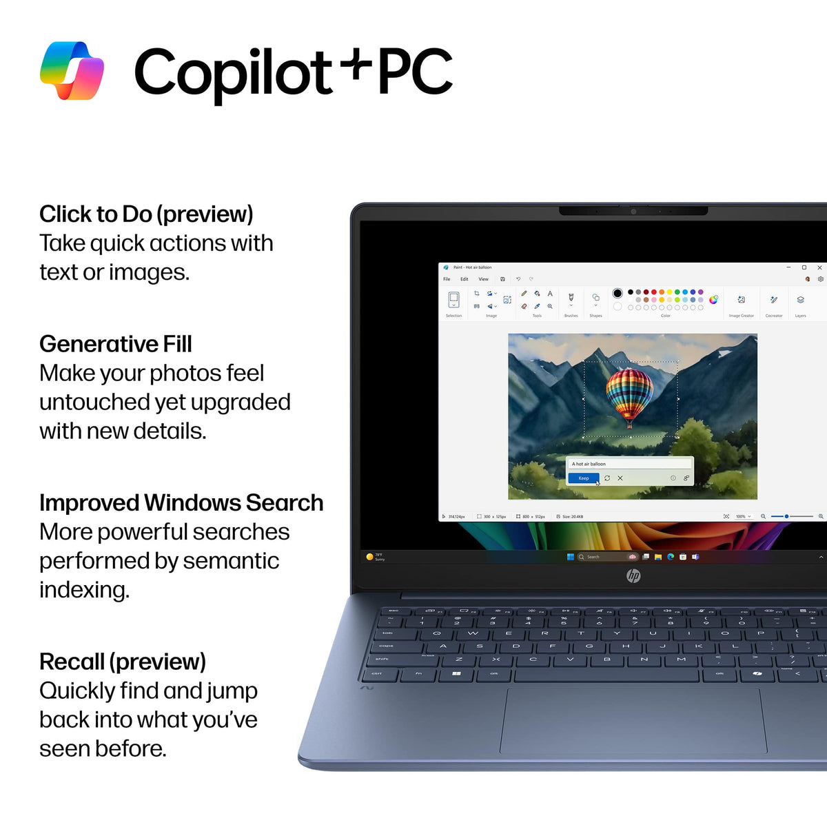 HP - OmniBook 3 - 14" 2K OLED Laptop - Snapdragon X (8-core) - 16GB Memory - 256GB SSD - Copilot+ PC - Starlit Blue