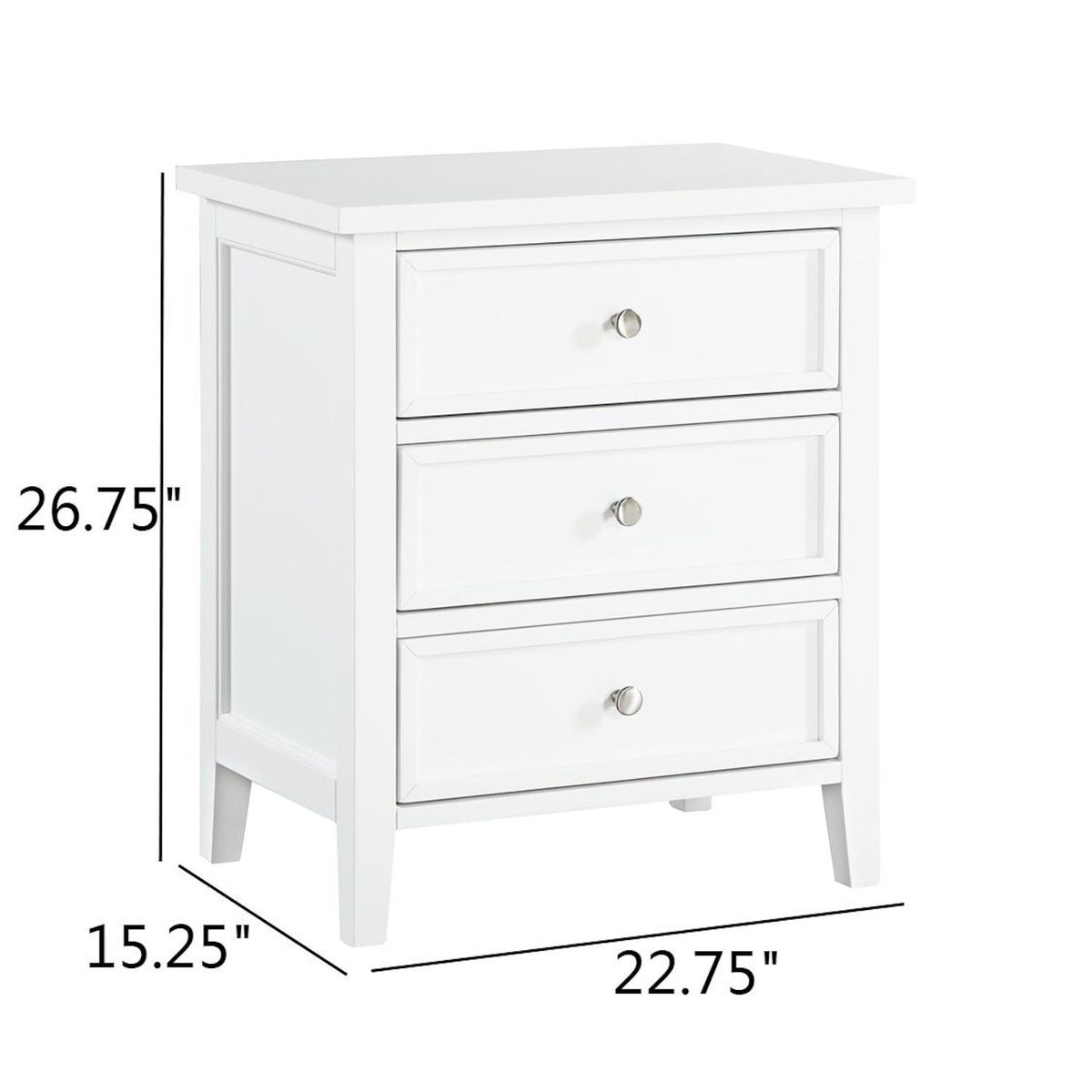 Luca - 3 Drawer Nightstand