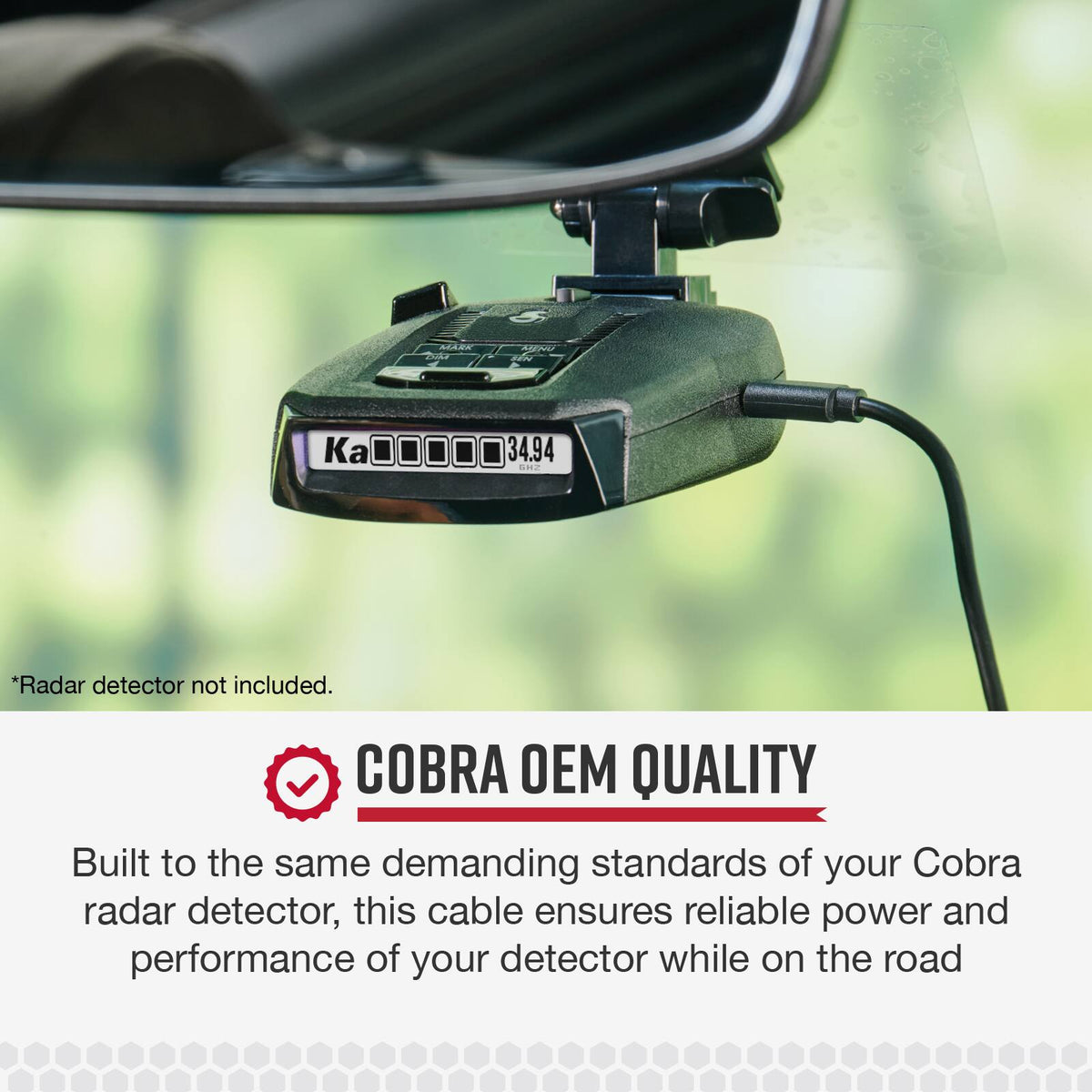 6' USB-C to USB-C Power and Data Cord for Cobra Radar Detectors and Universal Device Charger - Black