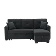 Sofá seccional cama con nido extraíble, chaiselongue reversible