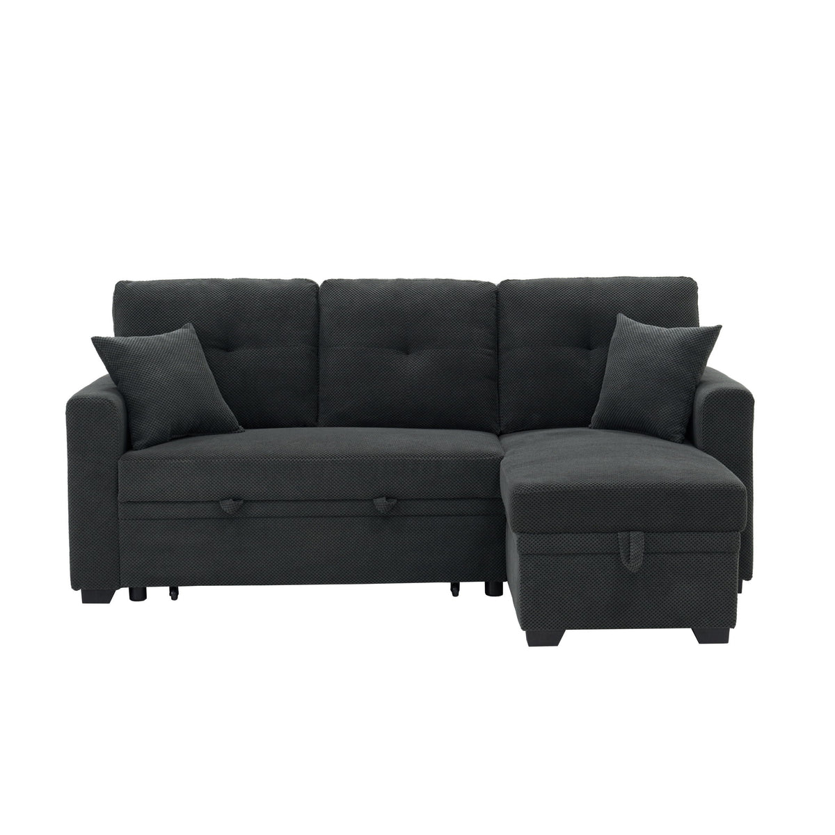 Sofá seccional cama con nido extraíble, chaiselongue reversible