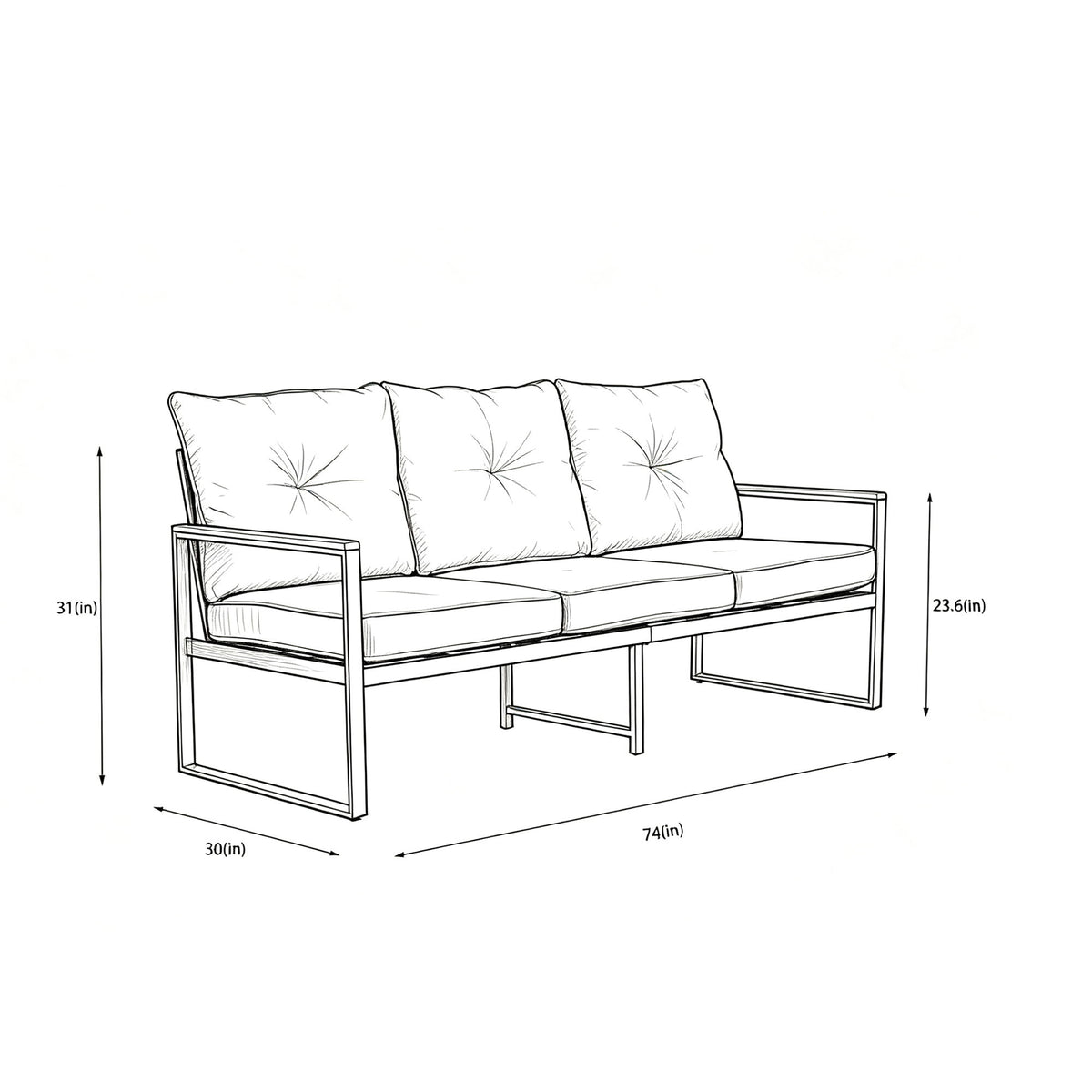 Conjunto de conversación para exteriores extragrande, 5 plazas - Azul