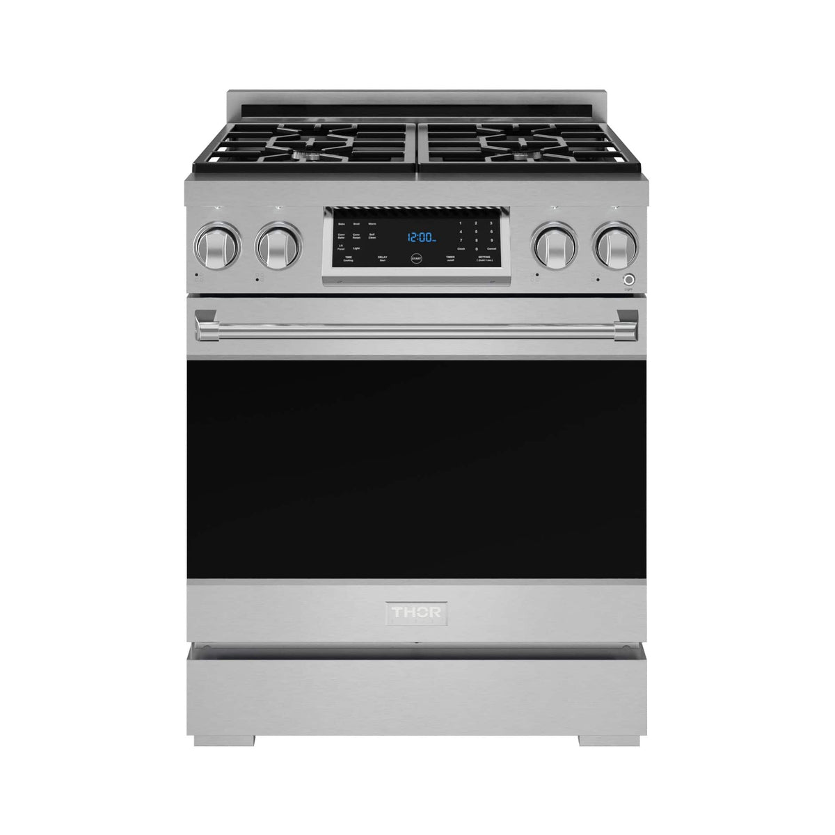 30 in. Wide 4 burner Gordon Ramsay Series by Thor Kitchen 4.55 Cu. Ft Freestanding Liquid Propane Gas Range - Stainless Steel