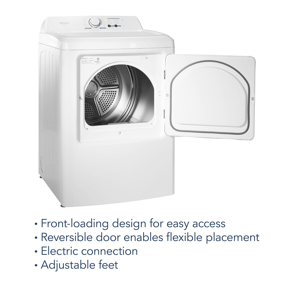 Insignia™ - 6.7 Cu. Ft. Electric Dryer with Sensor Dry - White