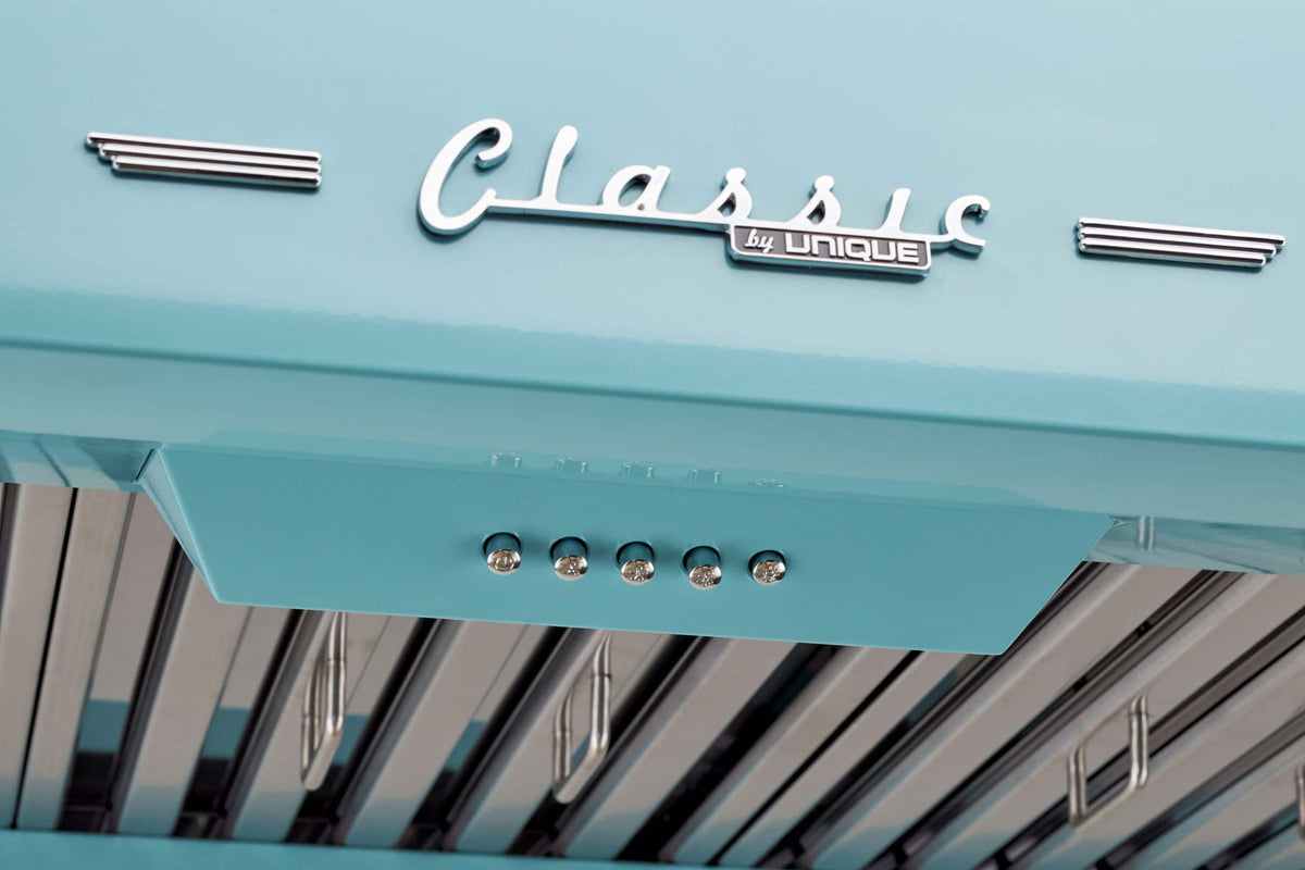 Unique Appliances - 36 inches - Externally Vented - Under cabinet Range Hood - Ocean Mist Turquoise