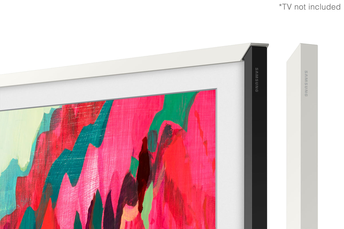 Samsung - 85" The Frame Customizable Bezel - Modern - White