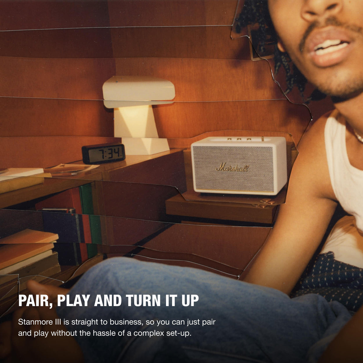Marshall - Stanmore III Bluetooth Home Speaker with Bass / Treble / Volume Controls and 3.5 mm Auxiliary / RCA Inputs - Cream