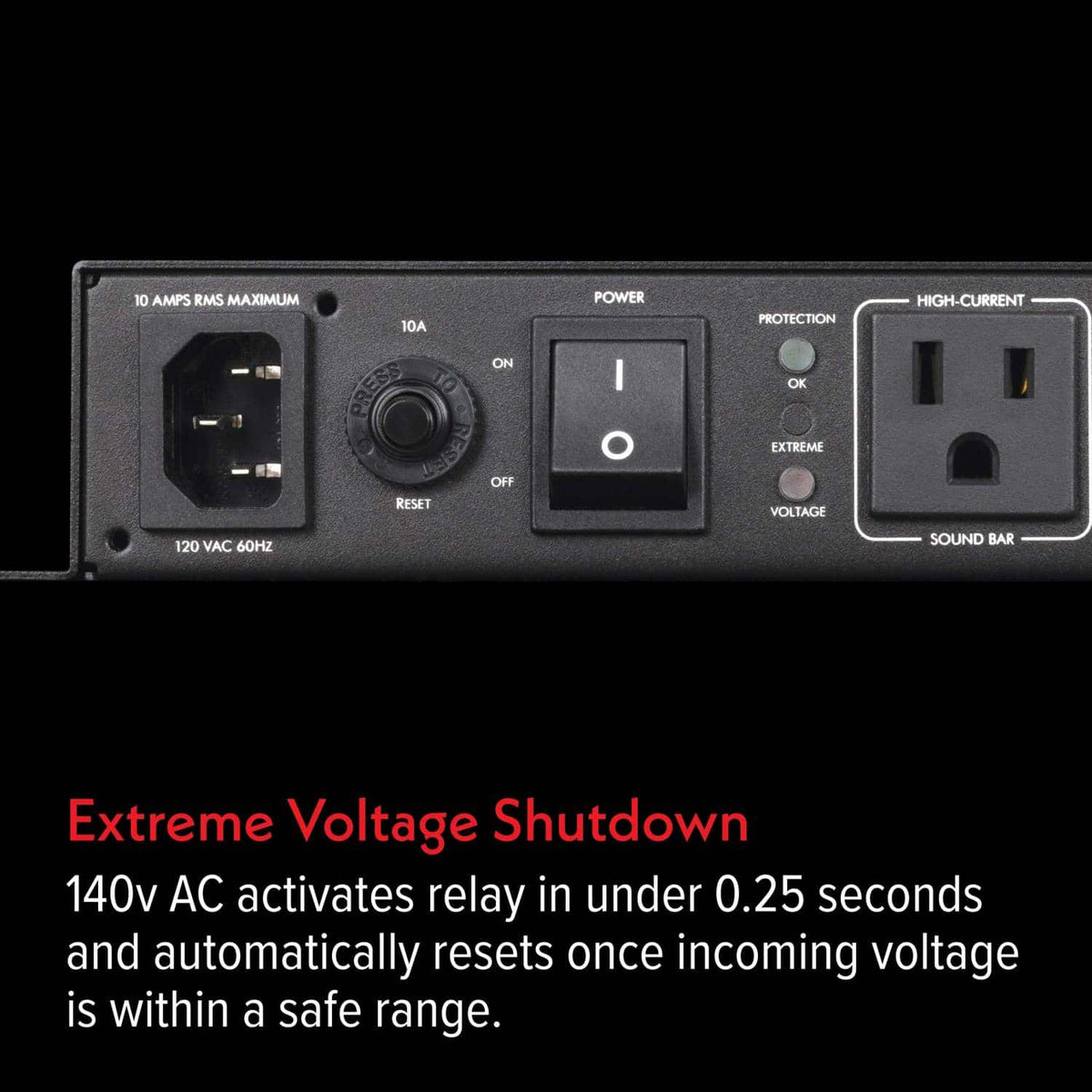 AudioQuest - PowerQuest TV3 3-Outlet Surge Protector for Wall-Mounted TVs (Non-Sacrificial, Noise-Dissipating, Behind-TV Design) - Black