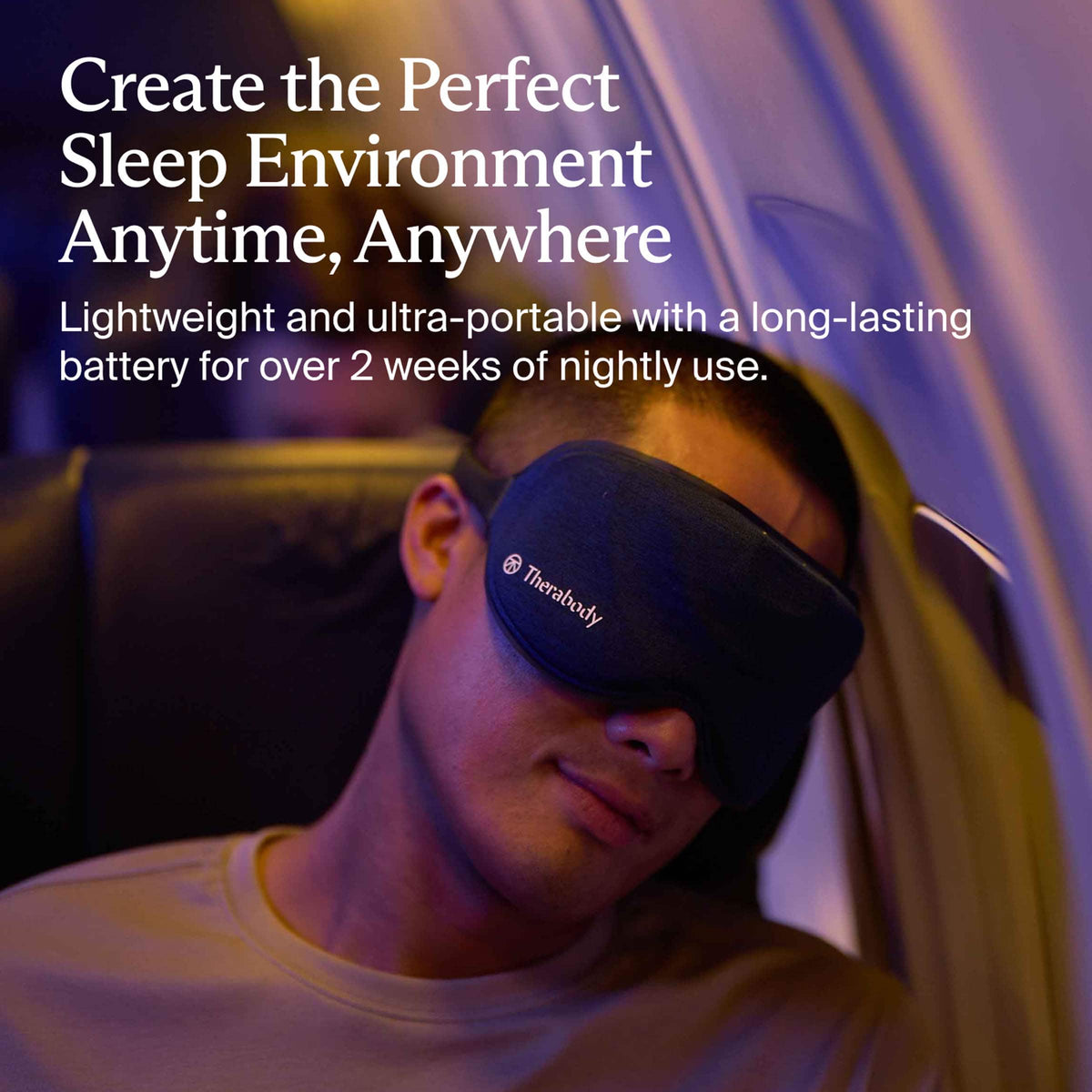 Therabody - SleepMask - Ultra-Comfortable 100% Blackout Eye Mask With Gentle Massaging Vibration - Blue