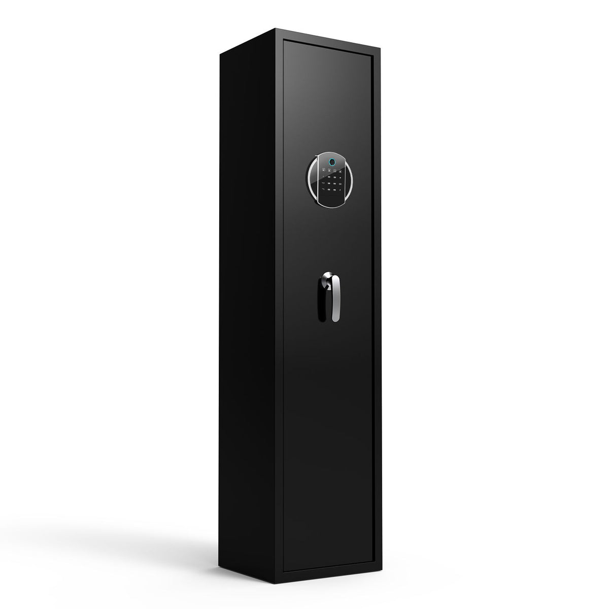 Large Capacity Quick Access Fingerprint Gun Safe, 4 - 5 Gun Biometric Metal Rifle Gun Security Cabinet Safe Locker - Black