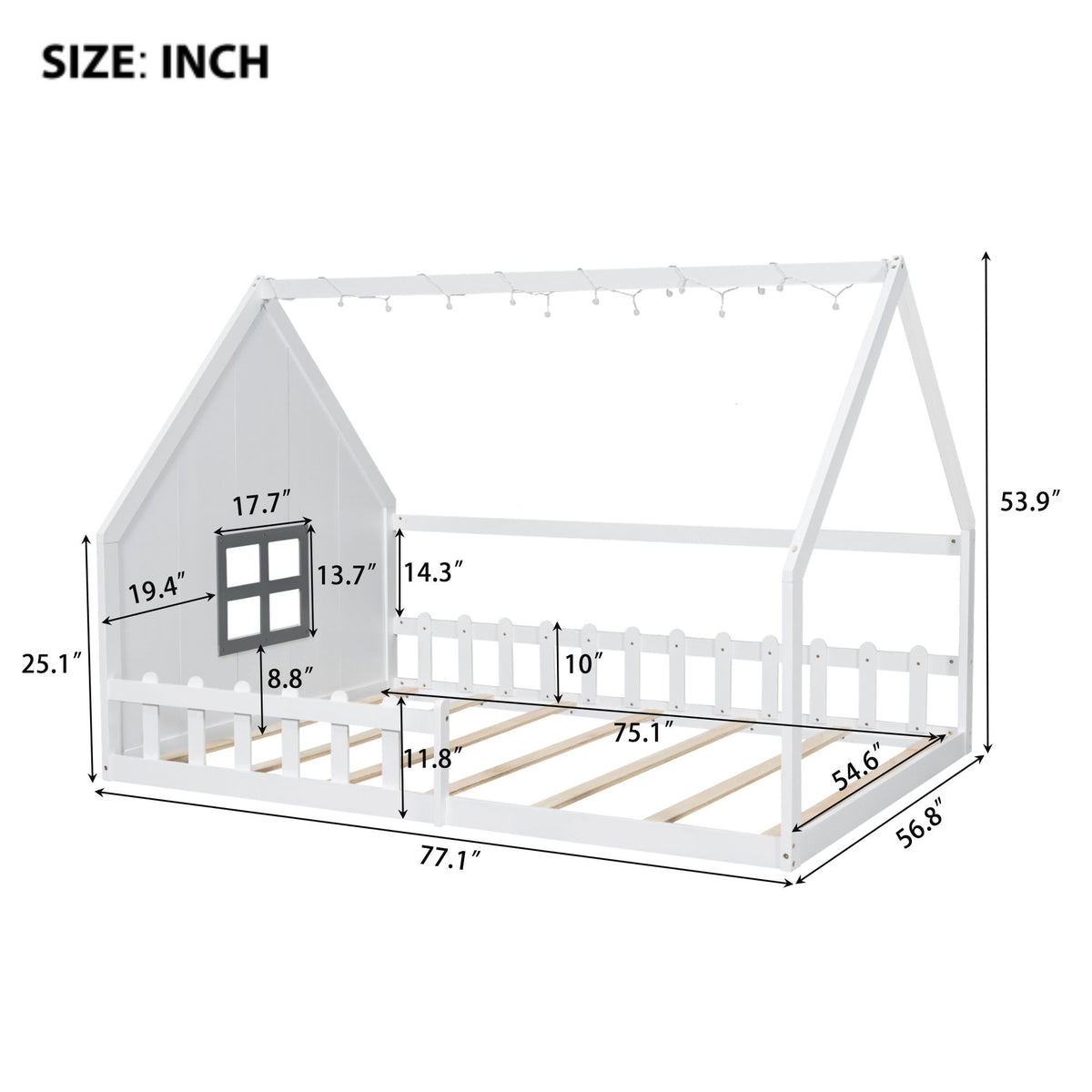 House Bed With Window And Fence