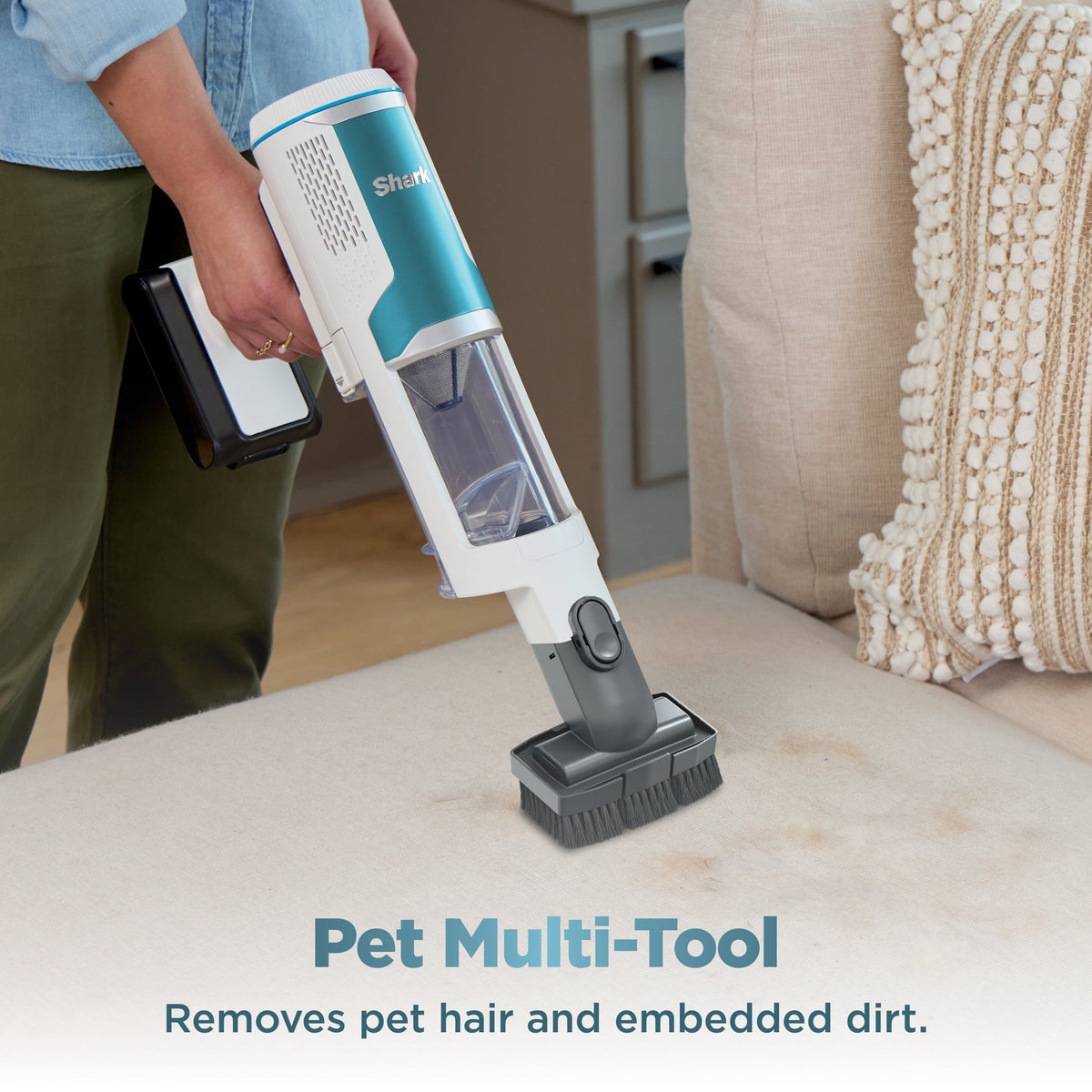 Shark - Clean & Empty, Cordless Stick Vacuum with 1.3L Auto-Empty System, HEPA, Up tp 40 Min Runtime - White