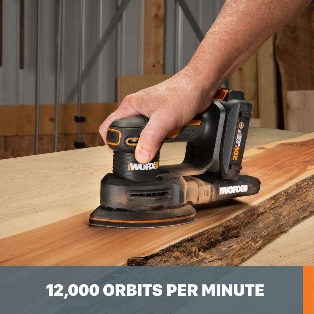WORX - 20V Cordless Detail Sander (1 x 2.0Ah Battery and 1 x Charger Included) - Black