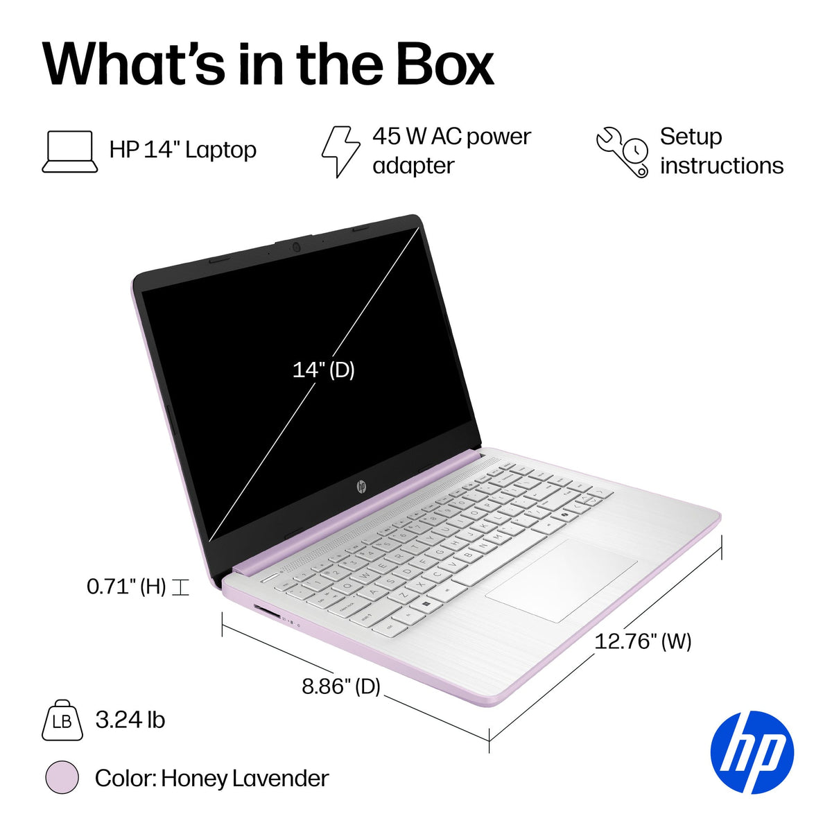 HP - 14" Laptop - Intel N150 Processor - 4GB Memory - 128GB UFS - Honey Lavender