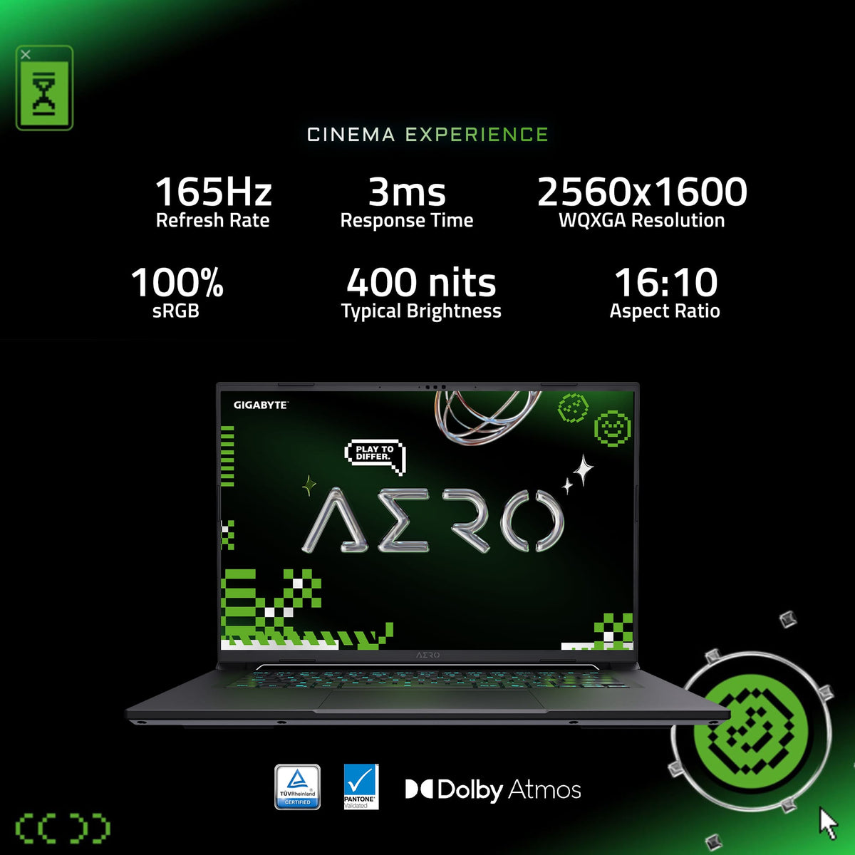 GIGABYTE - AERO X16- Copilot+ PC - 16" 165Hz 2560x1600 WQXGA AMD Ryzen AI 7 350 - 1TB SSD - 32GB DDR5 RAM NVIDIA GeForce RTX 5070 - Lunar White