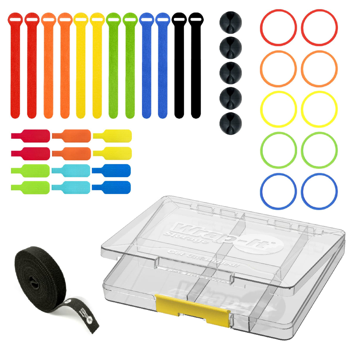 Wrap-It Storage - Cable Management Kit 40-Pack - Assorted Colors