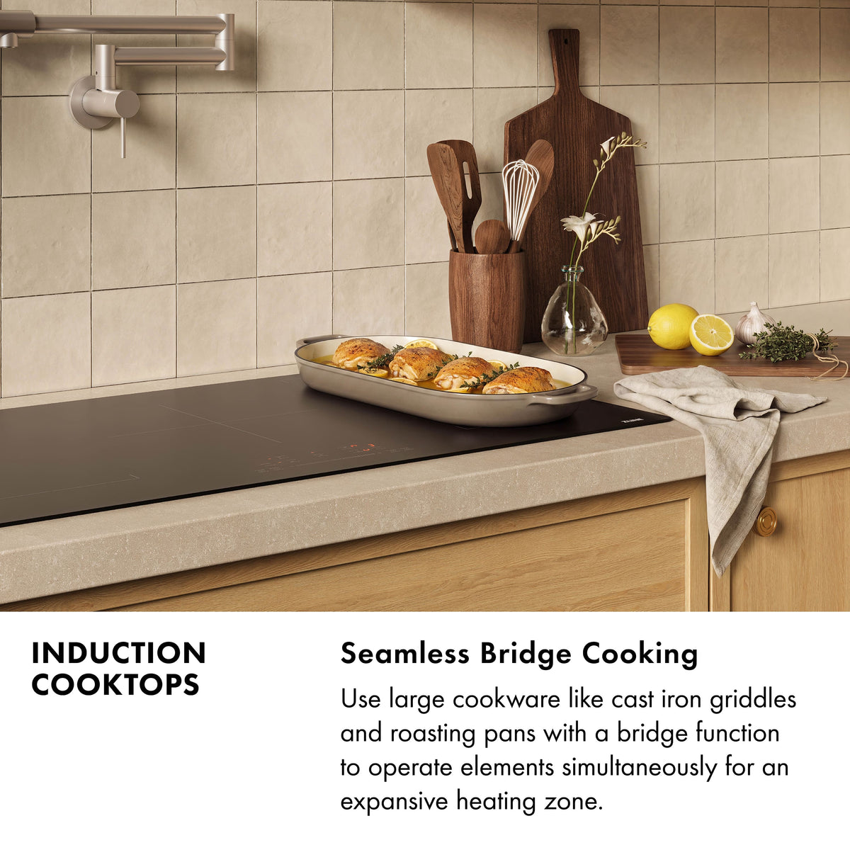 ZLINE - 36 in. Drop-in Induction Cooktop with Anti-Scratch Glass and 5 Elements - Black