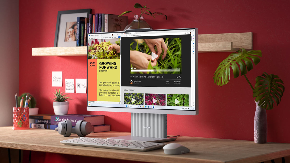 Lenovo - IdeaCentre AIO 27" FHD IPS LCD Touch-Screen All-In-One - Ryzen AI 5 330 2026 - 16GB Memory - 512GB Storage - Luna Grey