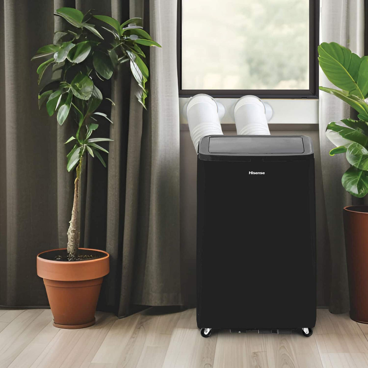 Hisense - 10,000 BTU Smart Portable Inverter Air Conditioner with Wi-fi and Remote Control - Black