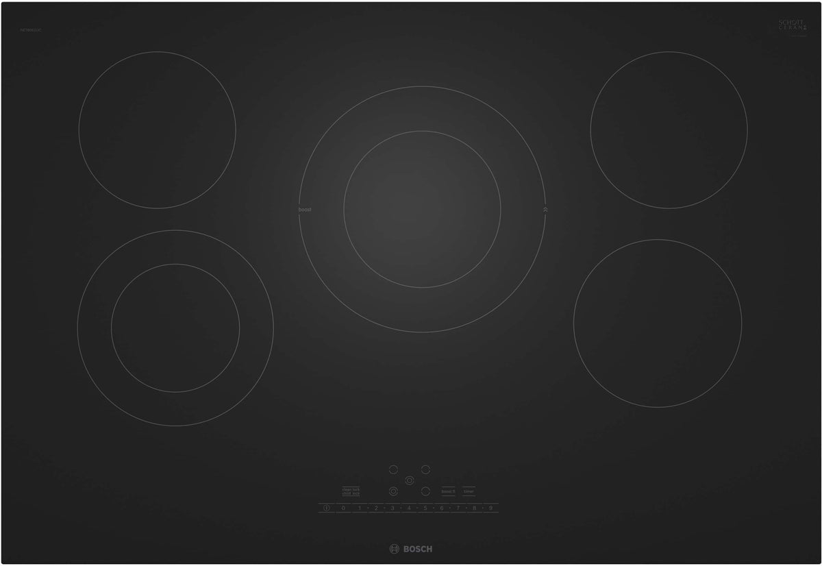 Bosch - 800 Series 30 In. Wide Built-In Electric Cooktop with 5 elements and SpeedBoost - Black