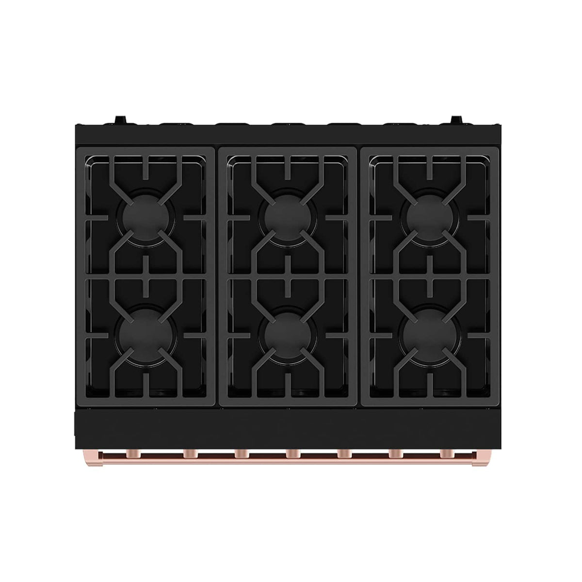 36 in. Wide 6 Burner Gordon Ramsay Series by Thor Kitchen 6.0 Cu. Ft Freestanding Gas Range with Rose Gold Hardware - Black