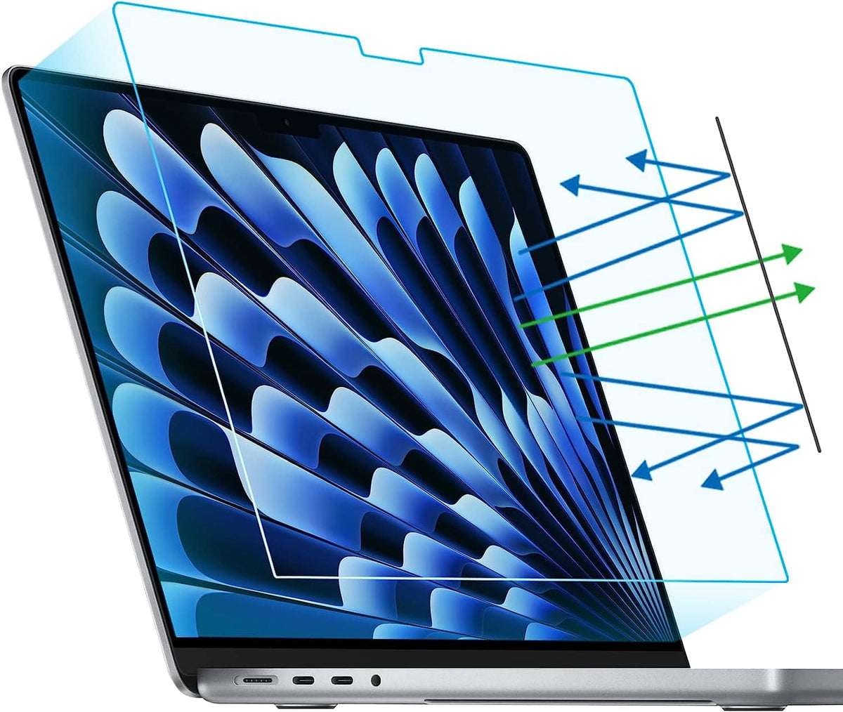 Techprotectus - Tempered Glass Screen Protector for 2023 Macbook Air 15" M2
