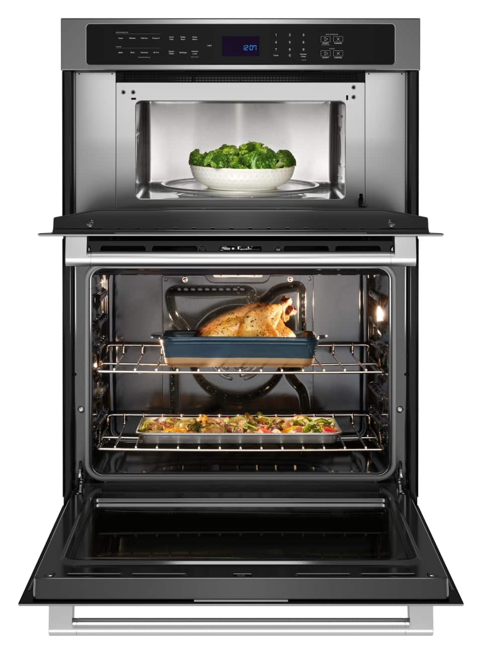 Maytag - 30-Inch Wide Wall Oven Microwave Combo with EvenAir TRUE Convection System - 6.4 Cu. Ft - Fingerprint-Resistant Stainless Finish