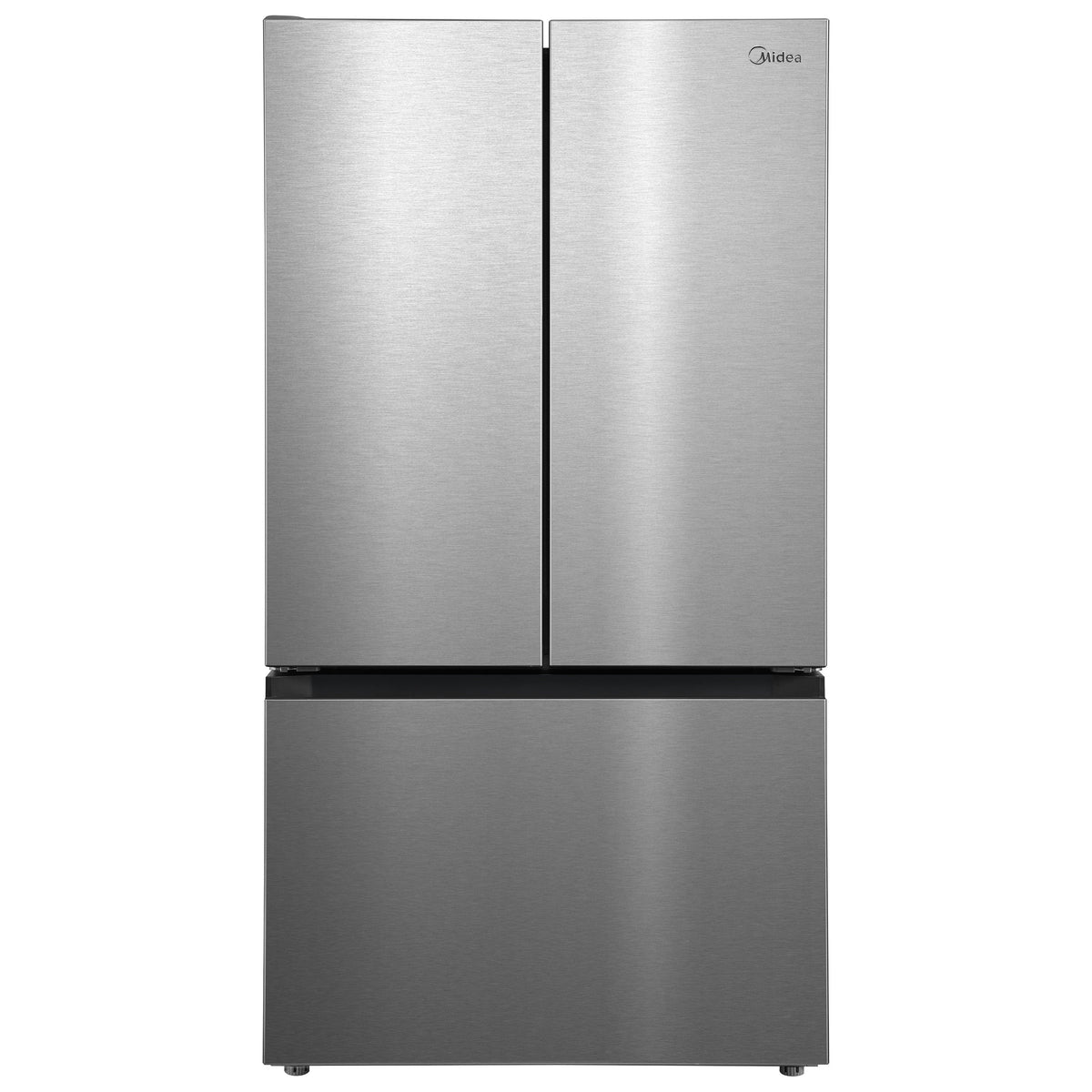 Midea - 36" Wide Counter-Depth PLUS 26.5 Cu. Ft. French Door Refrigerator + Water2Ways AutoFill Pitcher + Dual Ice Maker - Stainless Steel