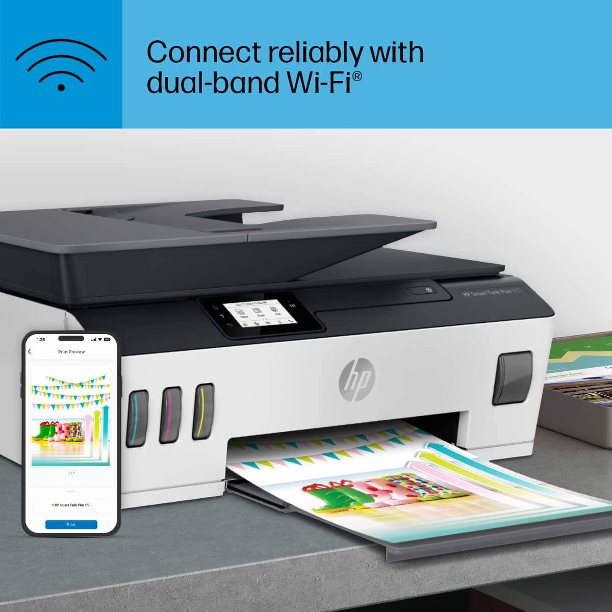 HP - Smart Tank Plus 651 Wireless All-in-One Cartridge-Free Supertank Inkjet Printer with 3 Years of Ink Included¹ - White