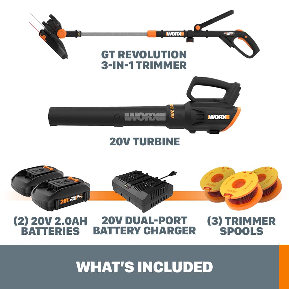WORX - WG930.2 20V Trimmer & Blower Kit - Black