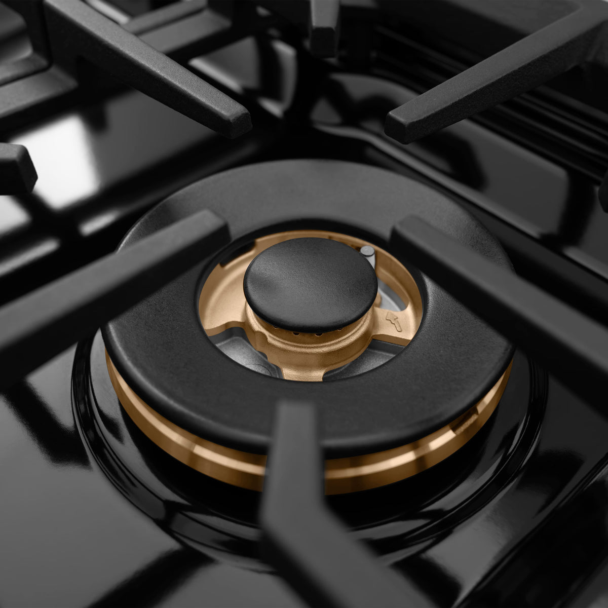 ZLINE - 30 in. Wide 4 Burner Autograph 4.2 cu. ft. Freestanding Paramount Dual Fuel Range with Bronze Accents - Black Satin Stainless Steel