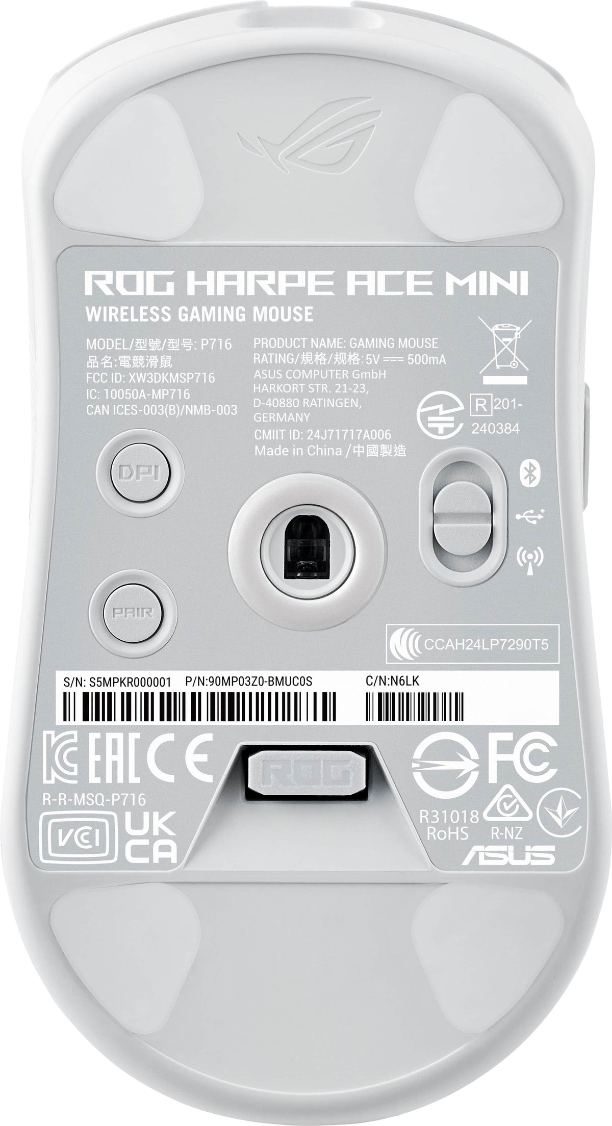 ASUS - ROG Harpe Ace Mini Ultralight Wireless Optical Gaming Mouse with SpeedNova Wireless Technology - Wireless - White