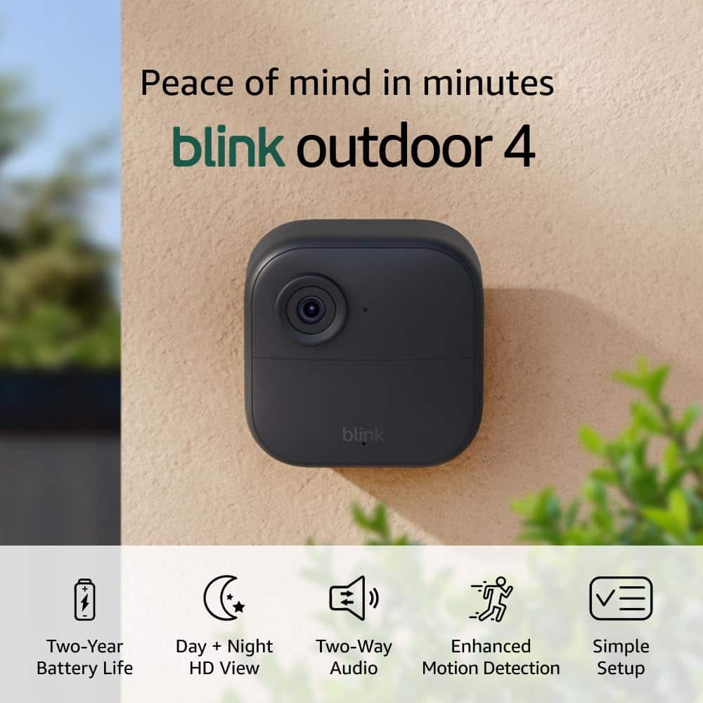 Blink - Add On Outdoor 4 Wireless 1080p Security Camera with Up to Two-year Battery Life (Sync Module Required) - Black
