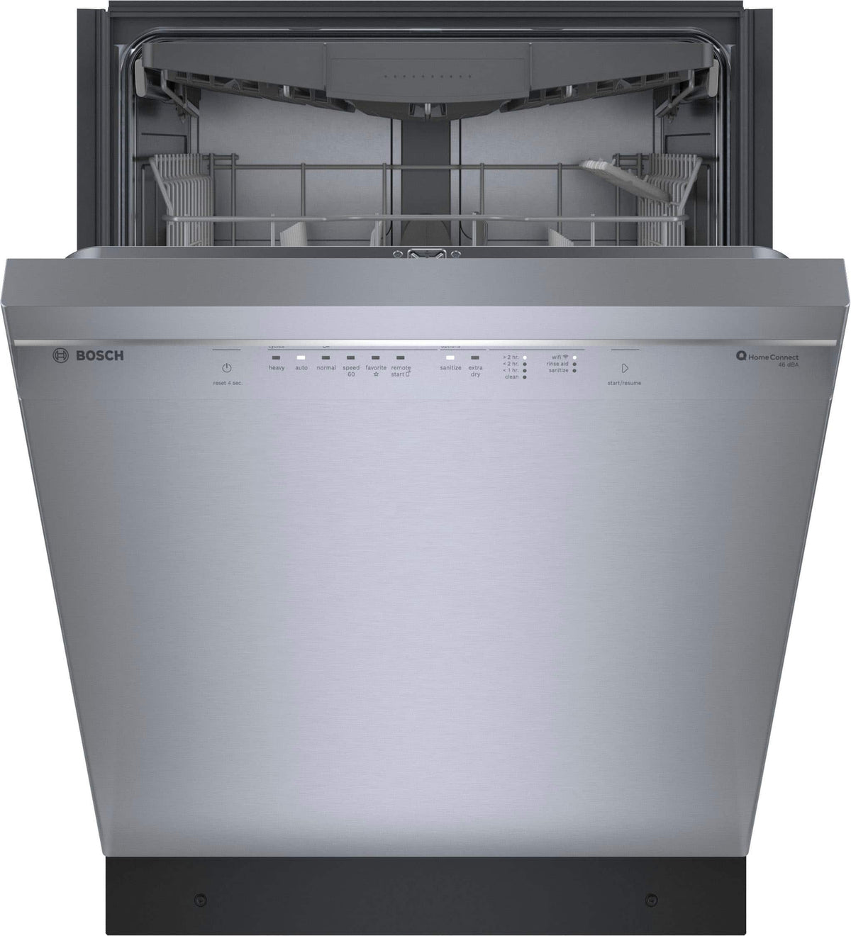 Bosch - 300 Series 24" Front Control Smart Built-In Stainless Steel Tub Dishwasher with 3rd Rack and AquaStop Plus, 46 dBA - Stainless Steel