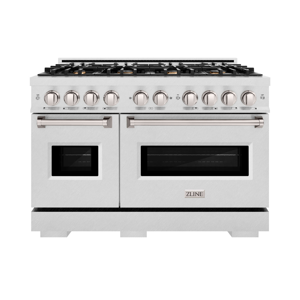 48 in. Wide 8 Burner ZLINE Classic Double Oven Dual Fuel Satin Steel Stainless Range  (CDRS-BR-48) - Stainless Steel