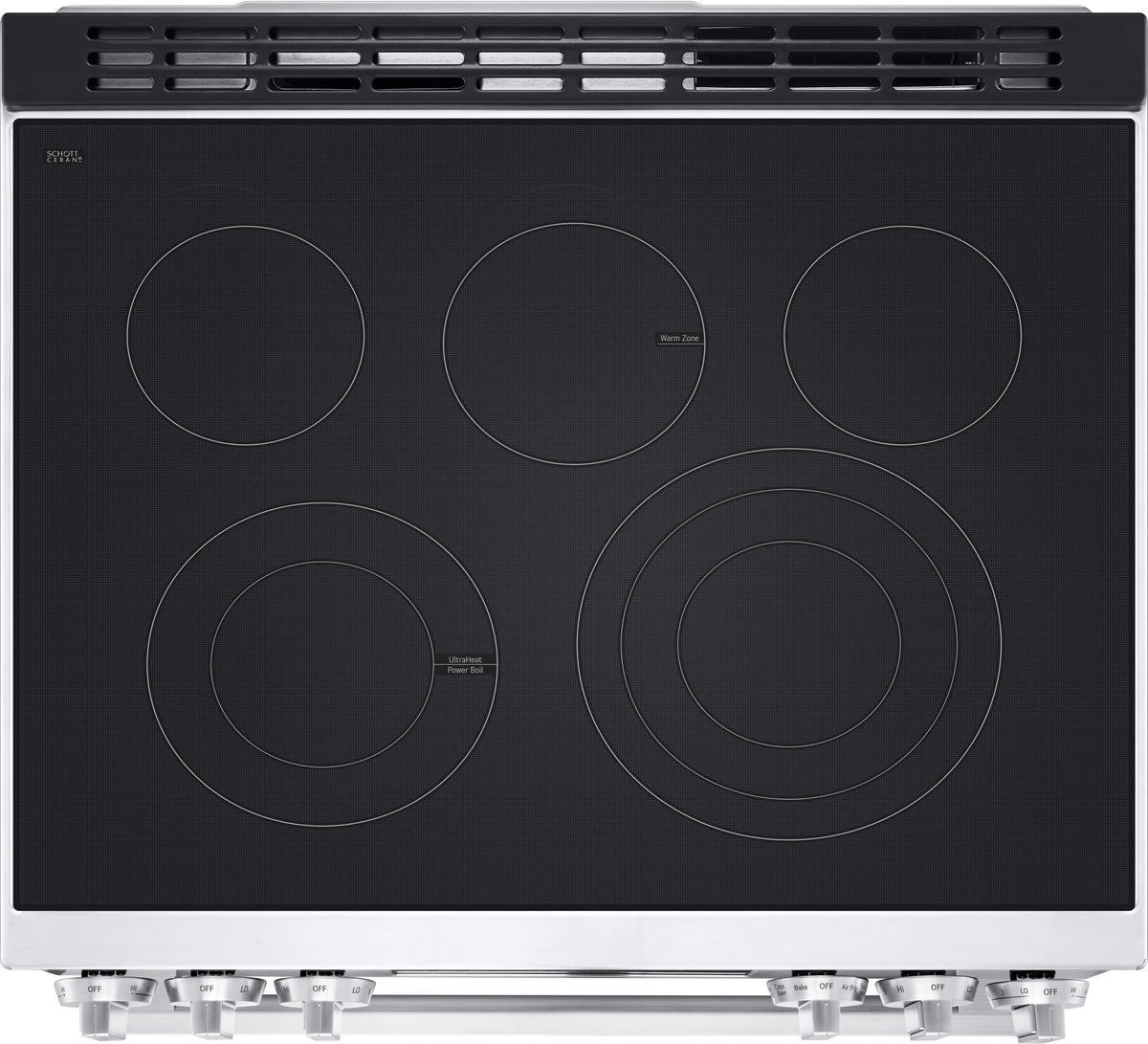 LG - 30-in Wide 6.3 Cu. Ft. Slide-In Electric True Convection Range with 5 Elements, InstaView and 2 UltraHeat Elements - Stainless Steel