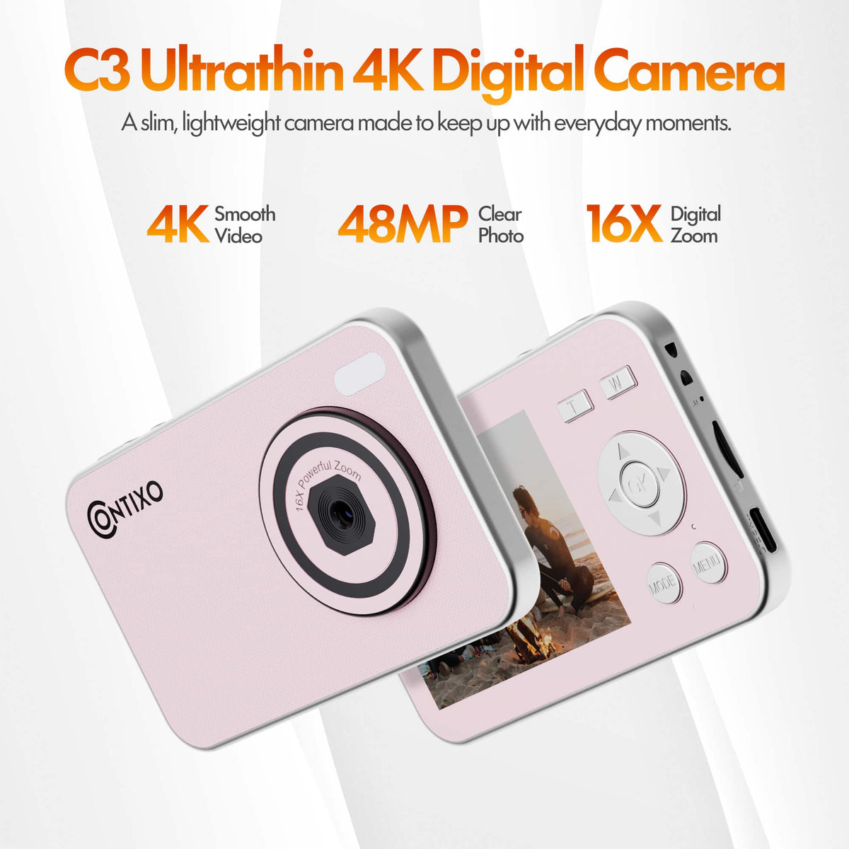 Contixo - C3 4K Ultrathin 48MP  4K 16X Digital Zoom Digital Camera