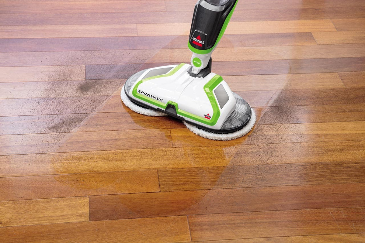 BISSELL - SpinWave Hard Floor Spin Mop - White with ChaCha Lime Accents