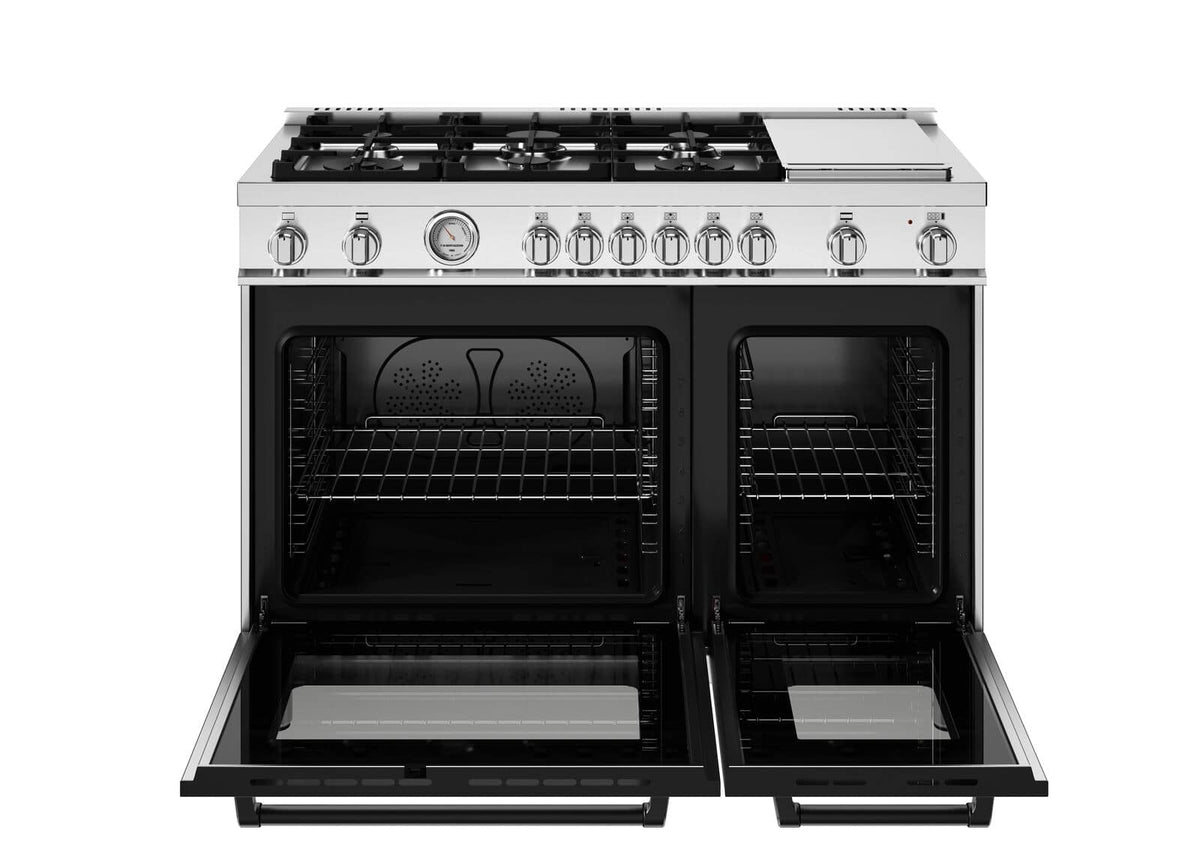 Bertazzoni - 48" Master Series Dual Fuel Range - Bianco Matt/Gold - White