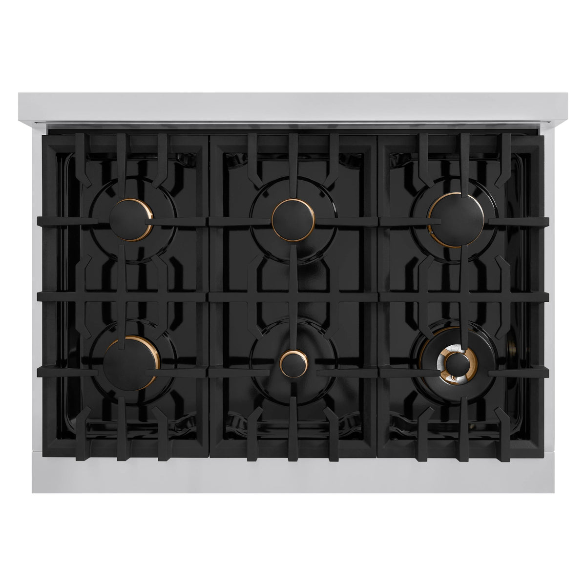 ZLINE - 36 in. Wide 6 Burner Classic Gas Rangetop with  and Porcelain Cooktop in Stainless Steel (RT-BR-36) - Stainless Steel