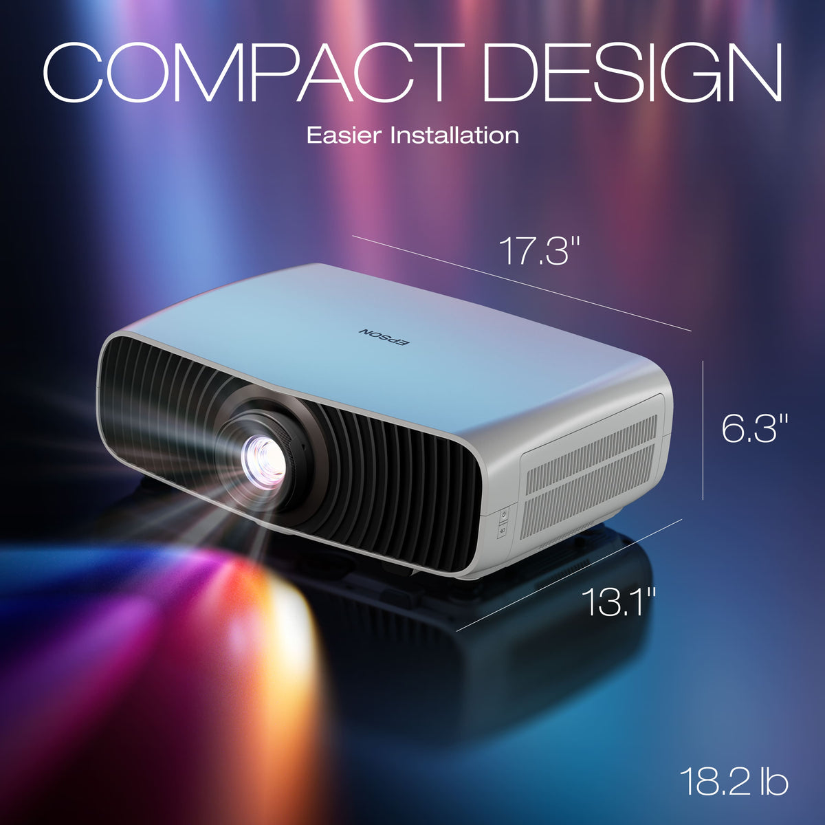 Epson - Home Cinema LS7500 4K HDR Short Throw Laser Projector, 3,500 Lumens of Color and Brightness, 3LCD, HDR - White