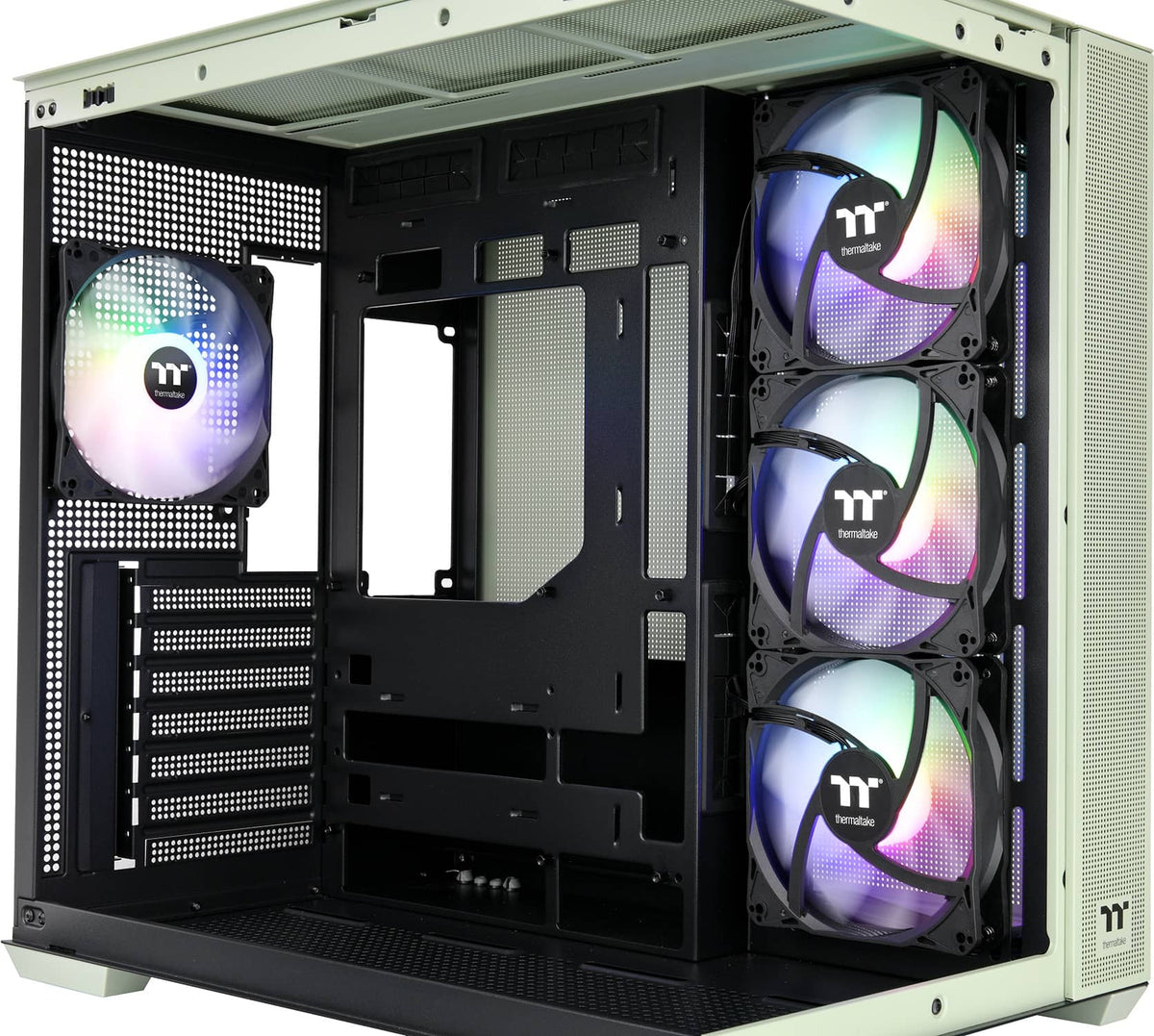 Thermaltake - View 380 TG ARGB  Mid Tower ATX PC Case - Matcha Green