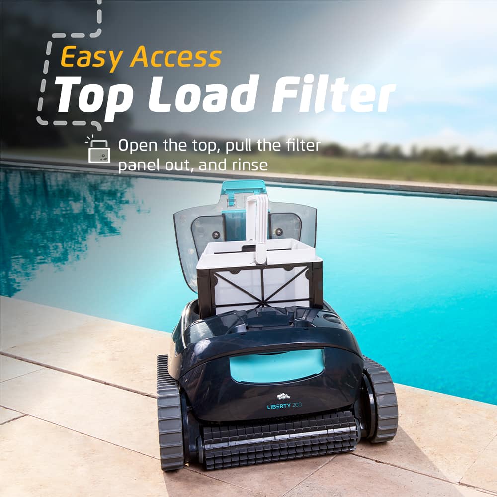 Dolphin - Liberty 200 Cordless Robotic Pool Vacuum Cleaner, Magnetic Charging, Wall Climbing, Ideal for Pools up to 33 FT
