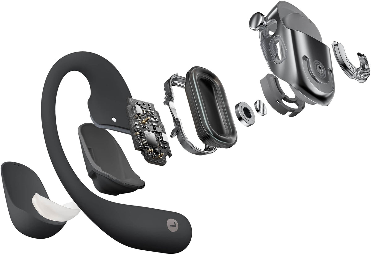 Shokz - OpenFit 2+ Open-Ear True Wireless Bluetooth Earbuds - Black